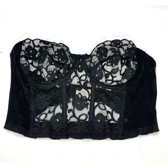 Vtg Bustier Corset Lace Underwire Strapless Adjustable Dolores for Poirette 38 - Picture 1 of 7